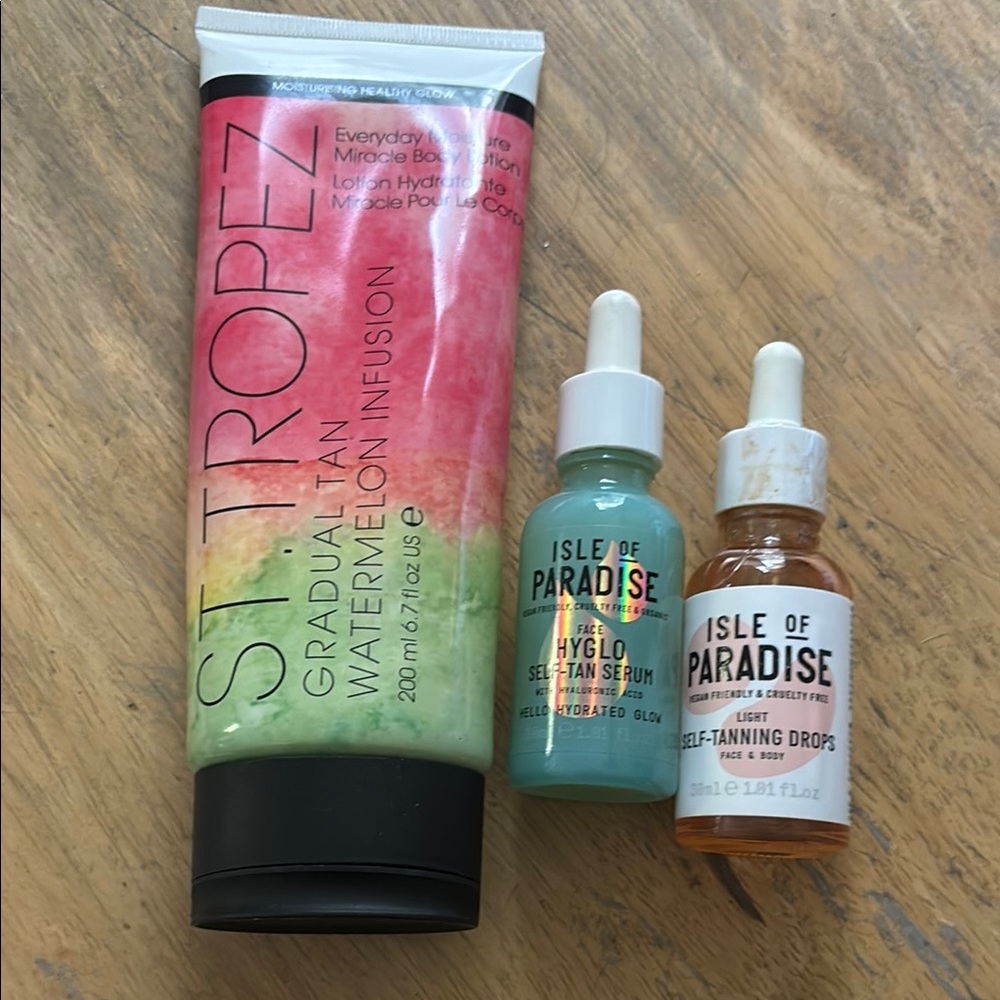 Isle of paradise self tanning drops &St. Tropez Gradual Tan Watermelon Infusion